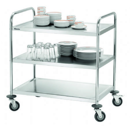 Chariot de service en acier 3 tages - 920x600x945 mm