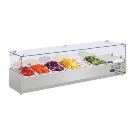 Saladette rfrigre pour comptoir  pizza 6x GN 1/4 - 1400x330 mm