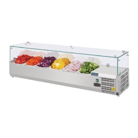 Saladette rfrigre pour comptoir  pizza 6x GN 1/4 - 1400x330 mm