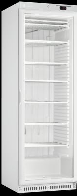 Armoire ngative professionnelle blanche avec 1 porte vitre - 386 litres