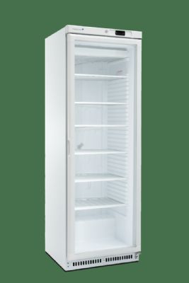 Armoire ngative professionnelle blanche avec 1 porte vitre - 386 litres