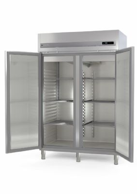 Armoire ngative inox GN2/1 avec 2 portes pleines isolation 85 mm - 1220 litres