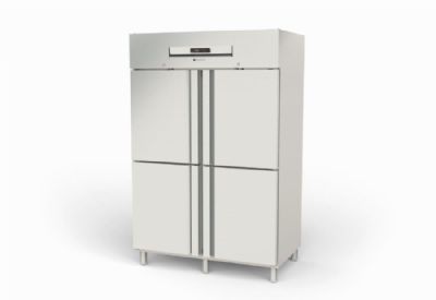 Armoire ngative inox GN2/1 avec 4 portillons pleins isolation 75 mm - 1404 litres