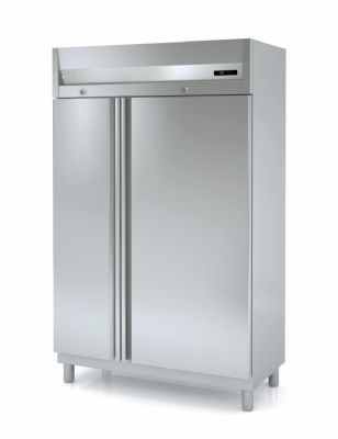 Armoire ngative inox 1 porte GN1/1 et 1 porte GN2/1 pleines isolation 85 mm - 964 litres