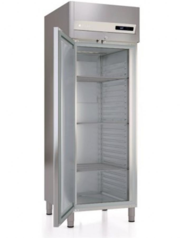 Armoire ngative inox GN2/1 avec 1 porte pleine isolation 85 mm - 610 litres