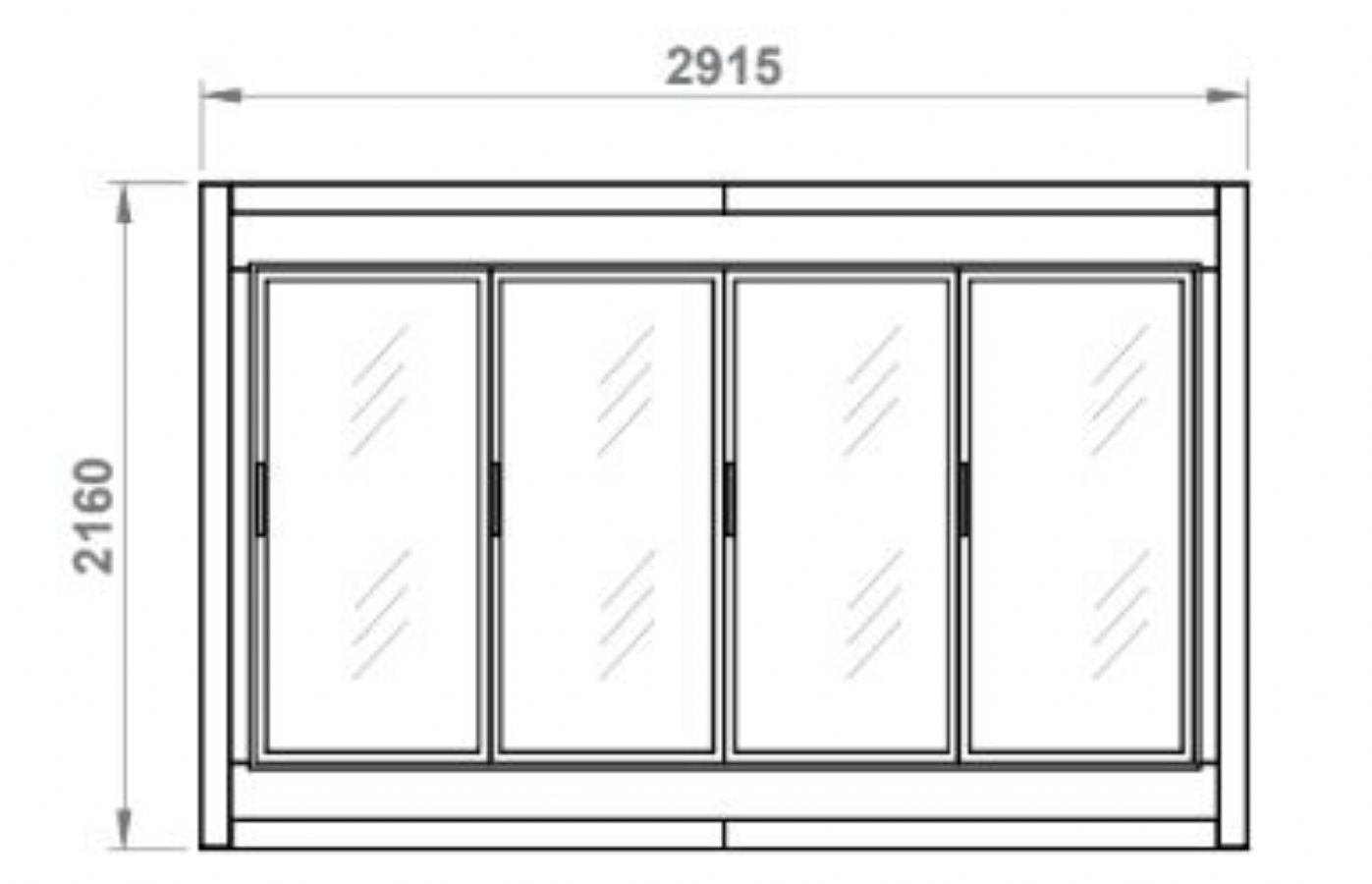 Armoire frigorifique dmontable ngative 4 portes vitres