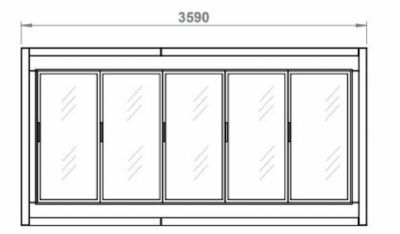 Armoire frigorifique dmontable ngative 5 portes vitres