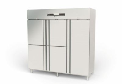 Armoire positive GN2/1 avec 1 porte 2 portillons et compartiment ngatif isolation 75 mm - 1370 litres