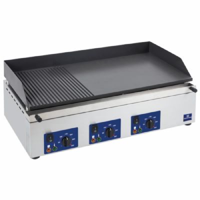 Plaque de cuisson électrique de table striée 1/3 et lisse 2/3 puissance 6 kW Plaque de cuisson électrique de table striée 1/3 et lisse 2/3 puissance 6 kW