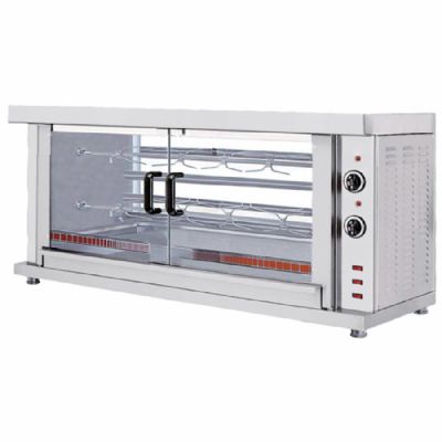 Rôtissoire électrique à poulets avec éclairage et 2 broches pour 8-10 poulets Rôtissoire électrique à poulets avec éclairage et 2 broches pour 8-10 poulets