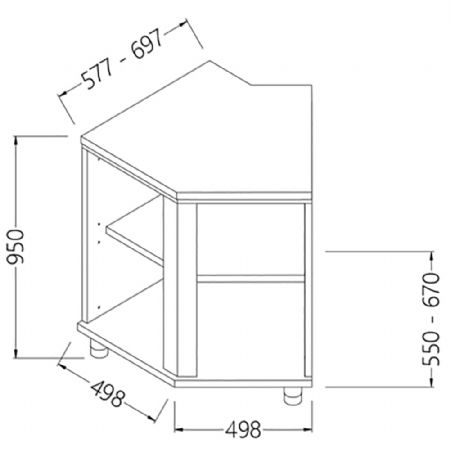 Angle arrire neutre - ouvert 45