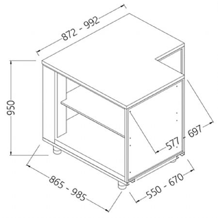 Angle arrire neutre - ouvert 90