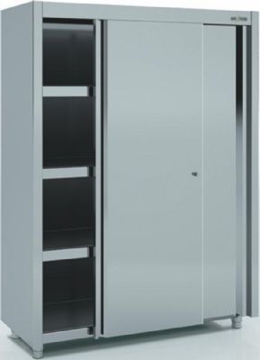 Armoire d'entretien en inox avec portes battantes - 1000x450x1900 mm