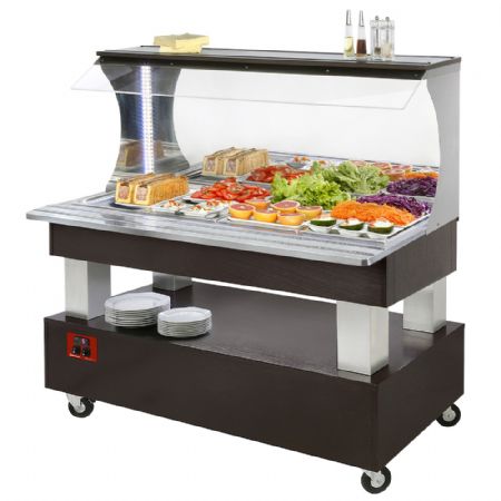 Buffet - Salad bar mural, rfrigr, 4x GN1/1-150 (Bois Weng) 1495x690x1405 mm