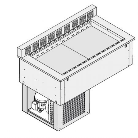 Cuve rfrigre pro 4 GN 1/1 diffuseur arrire temprature +2/+8C - 1525x910x680 mm