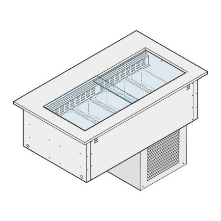 Cuve  crme glace professionnelle groupe rfrigre incorpore 2x GN 1/1