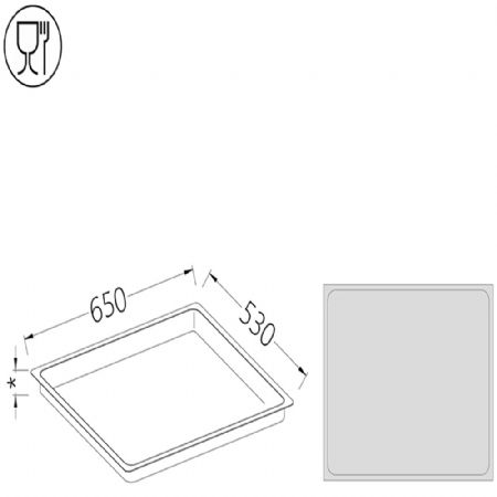 Bac inox h. 100mm gastronorm - capacit 28,9l.