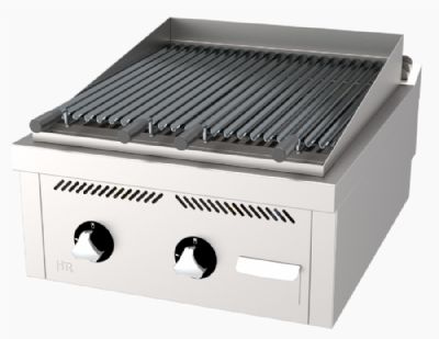 Plaque barbecue de table professionnelle  gaz 16,6 kW - 600x750x410 mm