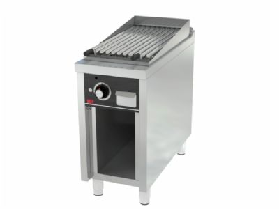 Plaque barbecue professionnelle  gaz sur placard ouvert 12,3 kW - 400x930x945 mm