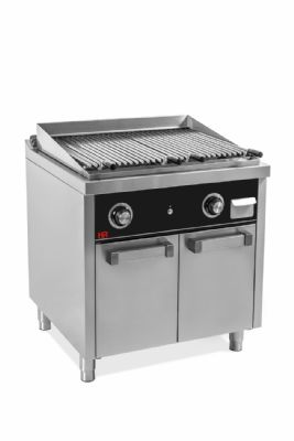 Plaque barbecue professionnelle  gaz sur placard ouvert 24,6 kW - 800x930x945 mm