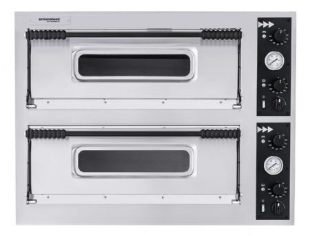 Four  pizza lectrique professionnel inox 2 chambres 4 pizzas de 32 cm - 2 thermostats