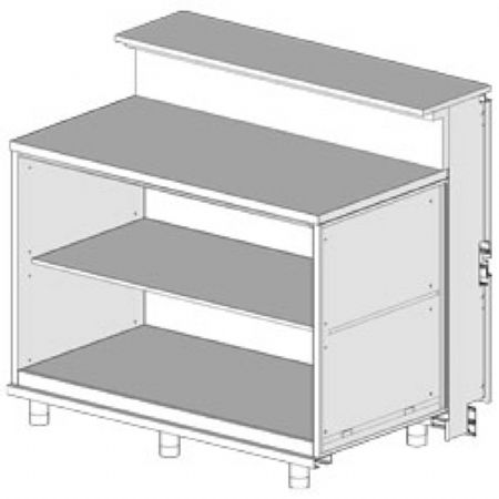 Comptoir neutre, avec tablette service 1300x890x950/1162 mm