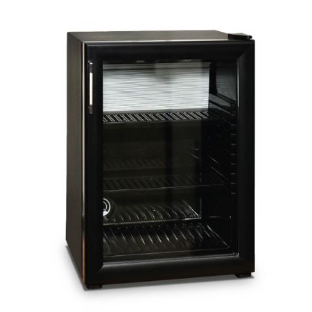 Minibar professionnel avec 2 tagres et porte en verre noir +4/+14C 35 litres