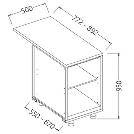 Comptoirs de bar neutres_section caisse 500x550x950 mm