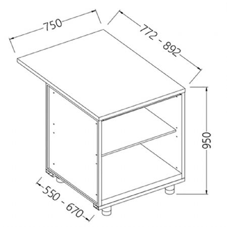 Comptoirs de bar neutres_section caisse 750x550x950 mm