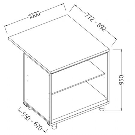 Comptoirs de bar neutres_section caisse 1000x550x950 mm