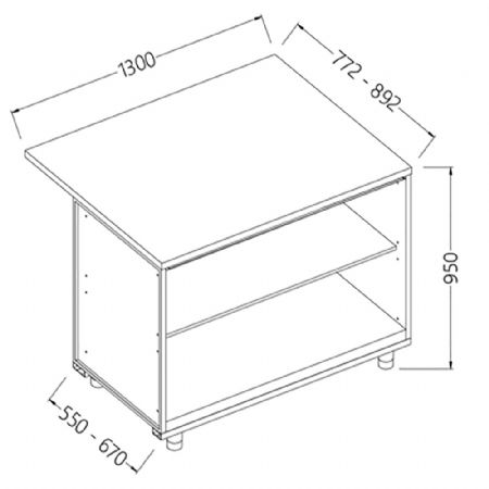 Comptoirs de bar neutres_section caisse 1300x550x950 mm