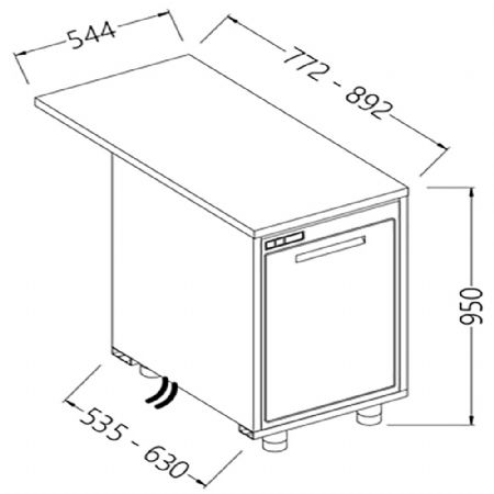 Comptoirs de bar rfrigrs B.T. moteur  distance_section caisse 544x535x950 mm