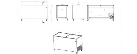 conglateur bahut professionnel capacit 400 litres avec couvercles coulissantes en verre -14/-24C