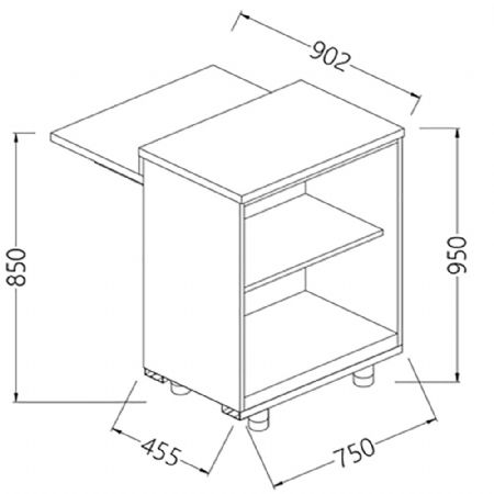 Comptoir abaiss neutre - caisse x mobilit rduite 750x670x950 mm