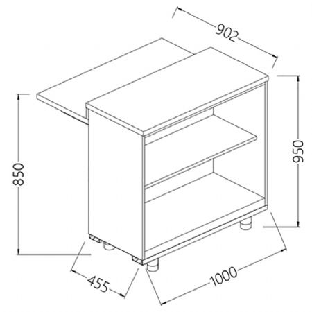 Comptoir abaiss neutre - caisse x mobilit rduite 1000x670x950 mm