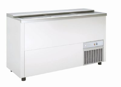 Refroidisseur  bouteilles et cannettes blanc avec 3 portes coulissantes - 420 litres