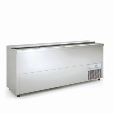 Refroidisseur  bouteilles et cannettes inox avec 4 portes coulissantes - 580 litres