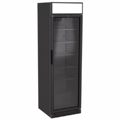 Armoire réfrigérée verticale noire porte vitrée température +1/+9°C et 373 L Armoire réfrigérée verticale noire porte vitrée température +1/+9°C et 373 L