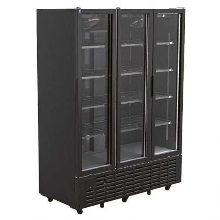 Armoire rfrigre vitre 1491 litres avec 3 portes en verre +1/+10C - Couleur noire