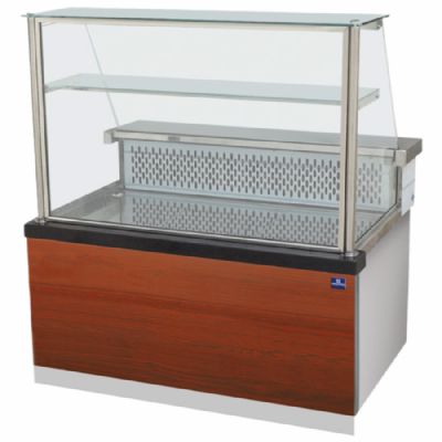 Comptoir froid statique avec étagère et façade vitrée verticale température 0/+4°C Comptoir froid statique avec étagère et façade vitrée verticale température 0/+4°C