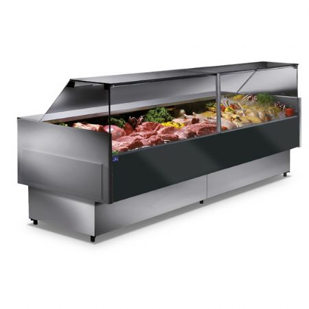 Prsentoir chauffant bain-marie 1040 mm avec vitre vertical +65C