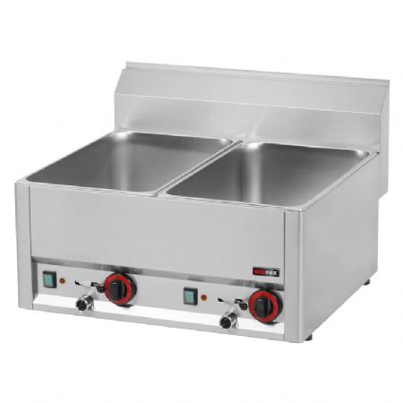 Bain marie pour cuisines professionnelles lectrique 2 cuves GN 1/1 - 150  poser