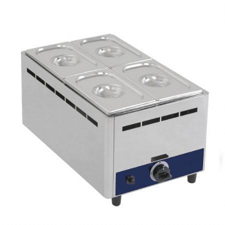 Bain-marie professionnel gaz de table 1 cuve GN h=150 mm