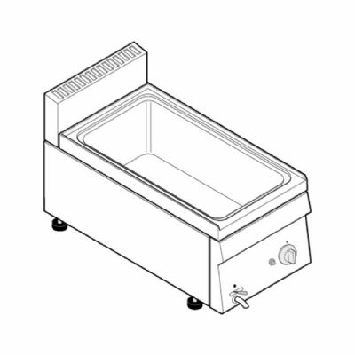 Bain-marie GN1/1 gaz  poser - Gamme 600 - BM35GG6