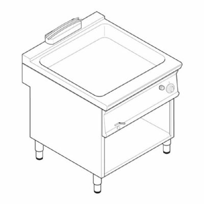 Bain-marie G2/1 gaz sur placard ouvert - Gamme 700 - BM8FG7