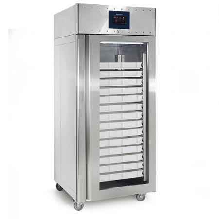 Armoire rfrigrateur professionnelle 850 litres en inox pour ptisserie avec porte en verre 56x 600x400 mm -2/+8C