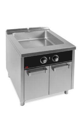 Bain marie lectrique professionnel sur placard avec portes 6,6 kW - 800x930x880 mm