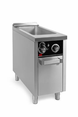 Bain marie  gaz professionnel sur placard avec porte 5 kW - 400x930x880 mm