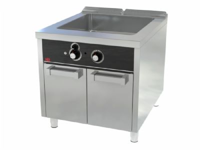 Bain marie  gaz professionnel sur placard avec portes 10 kW - 800x930x880 mm