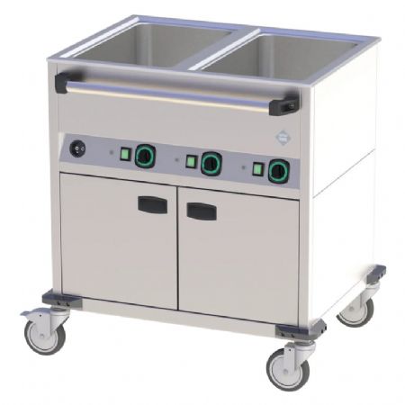 Bain marie mobile lectrique professionnel GN 2-1/1 recouvert chauff commande sur le ct long